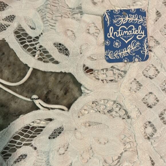 Free People FP $38 Adella Bralette Lace White NWT Size L - Picture 6 of 6